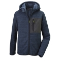 Killtec Knit Fleece Jacket Kow 200 with Hood (warm, Midlayer) blue-grey Kids